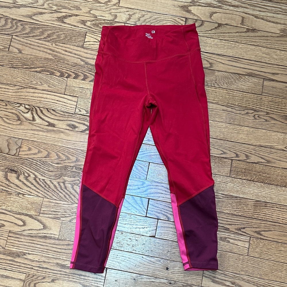 GAP Women's Vibrant Red and Burgundy Leggings